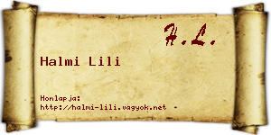 Halmi Lili névjegykártya